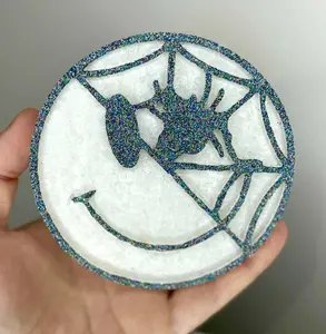 Spider Web Halloween Smiley Face Mold