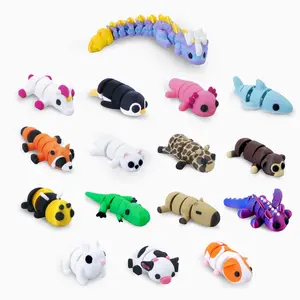 3D Printed Articulated Animal Toy Set, Includes Rabbit, Dragon, Deer, Bee Models, Perfect Halloween, Christmas Gifts for Kids