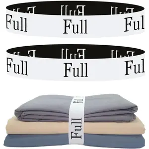 2 count Bed Sheet Organizer Bands, Sheet Organizers and Storage Label Bands, Sheet Label for Bedding, Sheets Organizer for Closet,Sheet Keepers Linen Labels Bedding Bands (2Pcs Full)