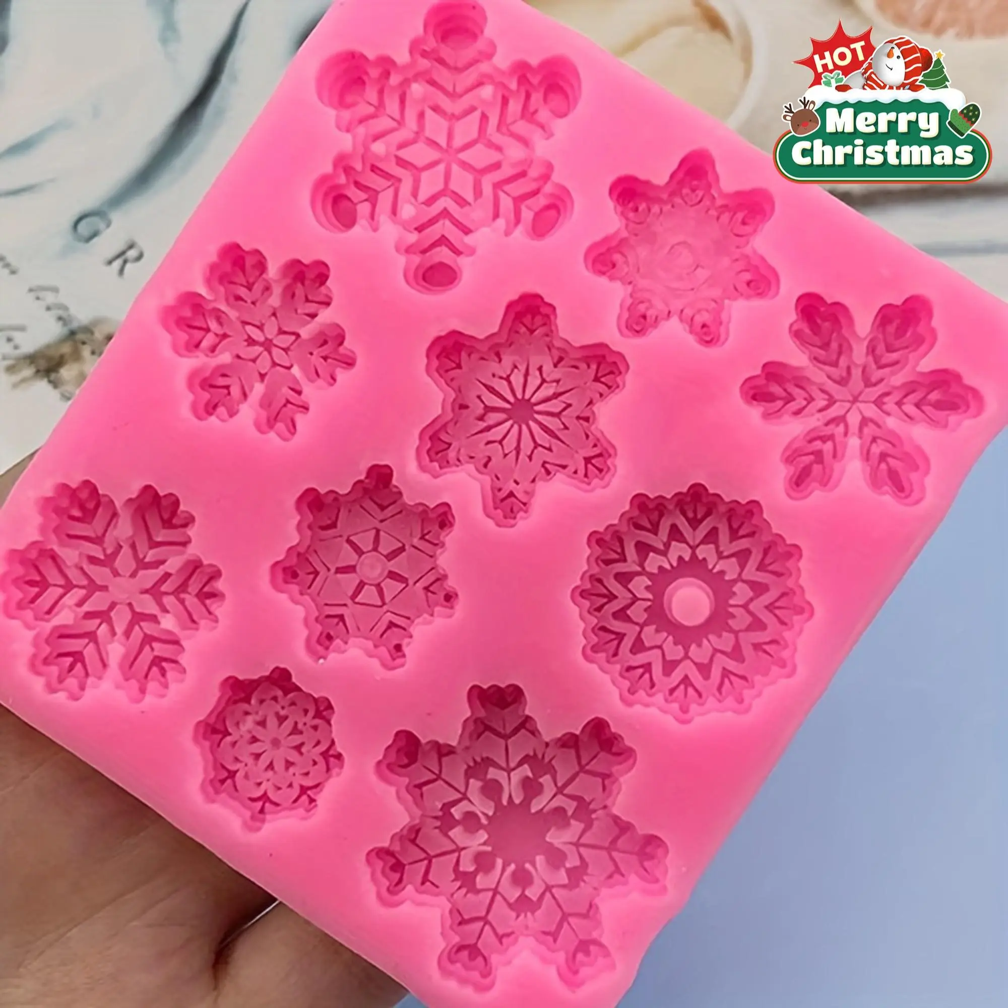 Food-Grade Christmas Snowflake Silicone Baking Tin-Mold, Non-Electric Kitchen Bakeware for Custom Shaped Chocolate, Dessert