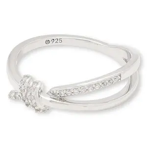 Radiance by Absolute CZ 0.12ctw Pavé Knot Split-Shank Ring