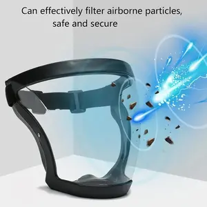 Stop Foggy Goggles! Adjustable Full Face Shield – Transparent Screen with Breathing Valve & Silicone Padding, Comfortable for Kitchen, Industrial, DIY Safety, Elastic Band Fittiktokshopspringglowup outdoorfun