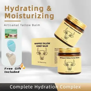 【Glow Hydration】Whipped Grass-Fed Beef Tallow Cream with Honey - Deeply Hydrating & Soothing Moisturizer for Face and Body