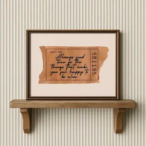 Unframed Borderless "Always Find Time" Quote Art Poster, Artistic Paper Graphic Print, Multi-Size Art Wall Decoration, Stylish Feminine Room & Funny Bathroom Decor