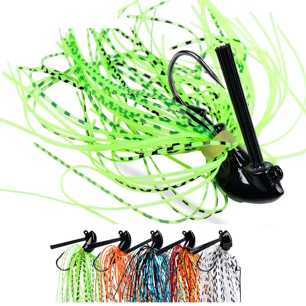 5pcs Bladed Jig Fishing Lures,0.423OZ Swim Jigs for Bass Fishing,Chatterbait Jig for Bass.Multi-Color Kits, Irresistible Vibrating Action, Sticky-Sharp Heavy-Wire Needle Point Hooks,