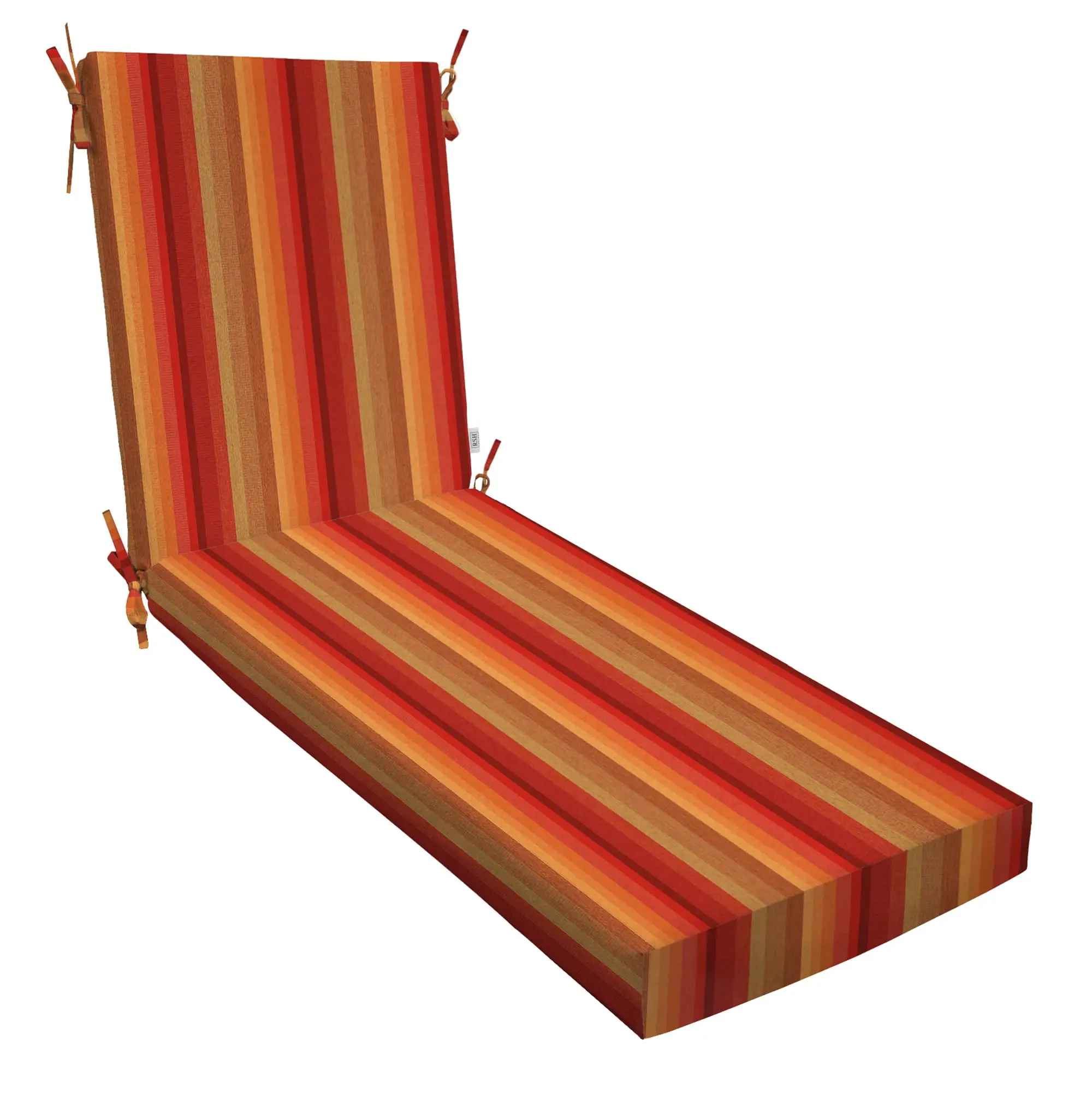 Resort Spa Decor Sunbrella Fabric Foam Chaise Lounge Cushion for Indoor Outdoor Use - Astoria Sunset Orange Stripe