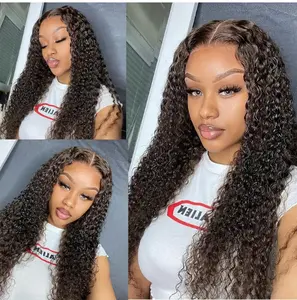 Local warehouse150% Density Deep Wave Human Hair Lace Front Wig 4x1 Lace Closure - Natural Color Voluminous Curly Hairpiece for, Elegant Style for Everyday & Special Occasions, Versatile Hairpiece | Textured Hair Look