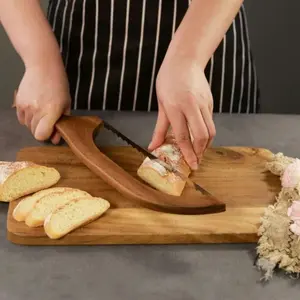 Wooden Bread Knife with Stainless Steel Blade, Ideal for Homemade Bread, High Yeast Bread Cutter, Butterfly Design, Essential Baking Tool