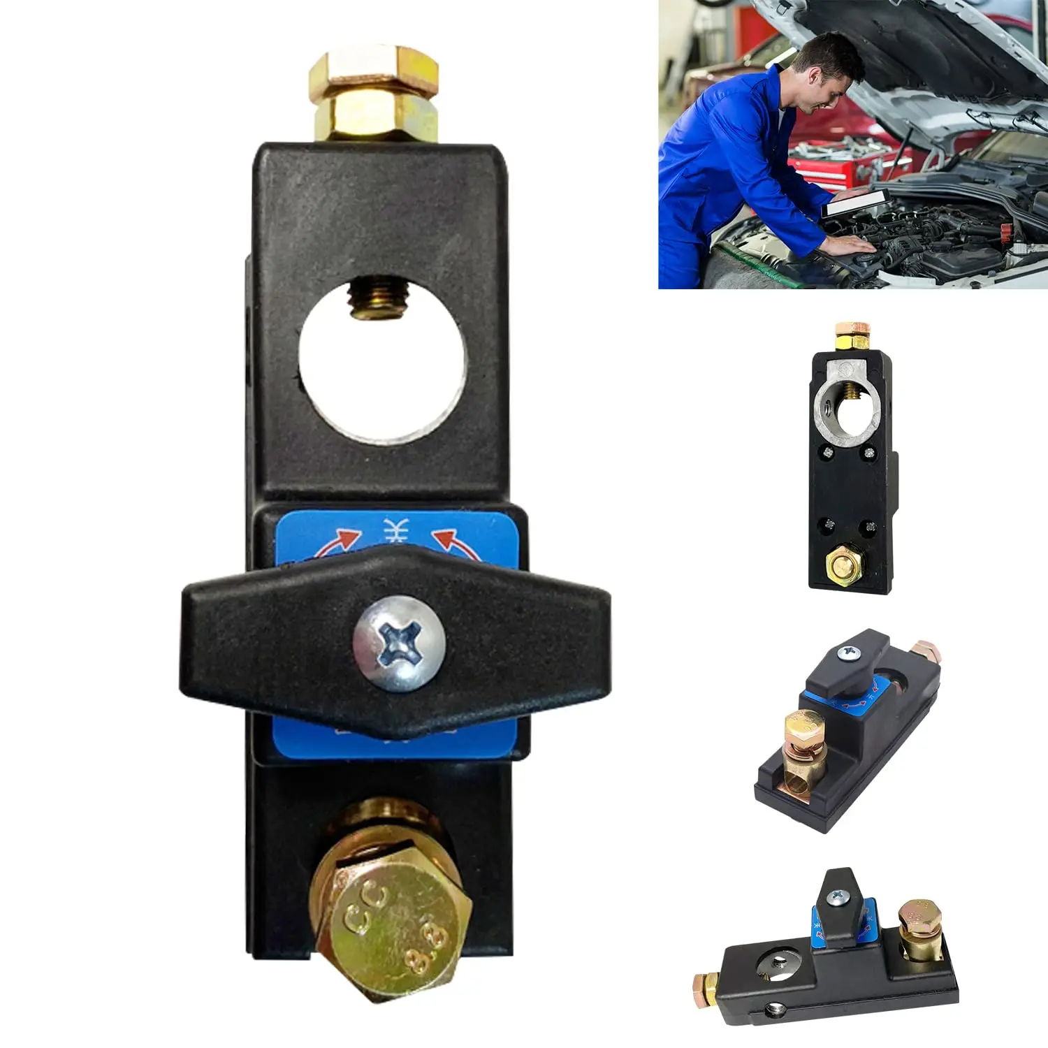 Smart Car Battery Disconnect Switch, Waterproof 12V/24V Battery Kill Switch with Manual Control for Car, RV, Boat, Truck, SUV, Vehicle