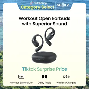 SHOKZ New OpenFit 2+ Open-Ear Headphones, Dolby Audio Enabled, Comfortable Earbuds with Soft Ear Hooks, 48H Playtime, IP55 Water-Resistant, USB-C Fast Charging, Wireless Charging