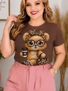 AE ALMA EDELIA'S DISEÑOS A TU ESTILO Women's Coffee Run Cutiel-Themed Rhinestone T-Shirt, Womenswear Top, Style #23177 Shortsleeve