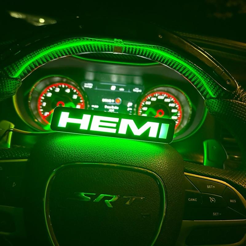 Hemi LED Emblem Badge for Front Grille - Illuminated Design for Enhanced Visibility and Style