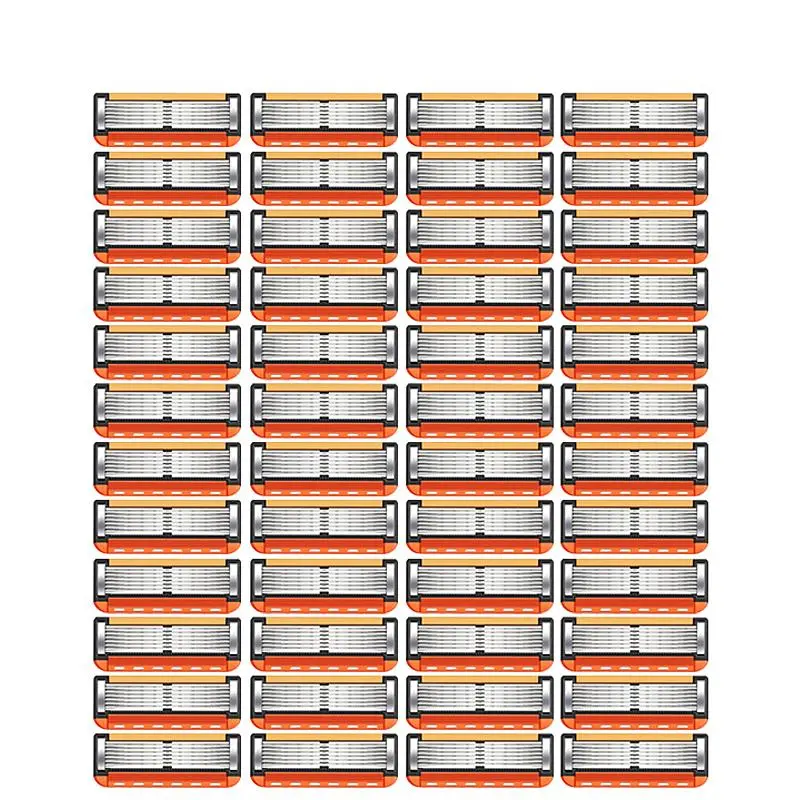 Men's Razor Blade Replacement, Replaceable Blades, Interchangeable Blades, 48pcs/box Razor Blade Replacement, Men's Sharp Shaver, Daily Shaving Tool, Men's Care Products, Hair Removal