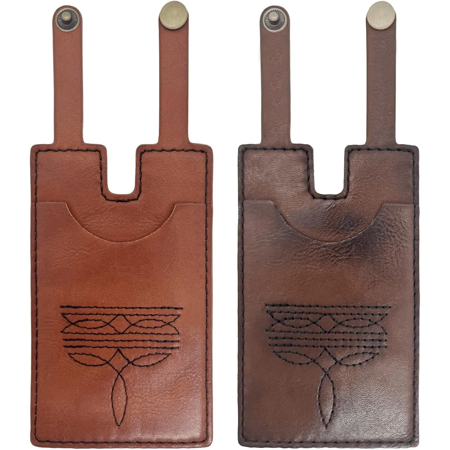 Boot Wallet for Women,Western Boot Wallet with Snap Strap,Leather Boot Wallet, Credit Card Holder