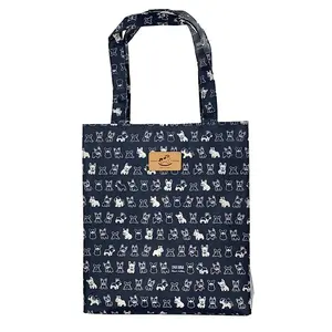 Blue French Bulldog Large Tote