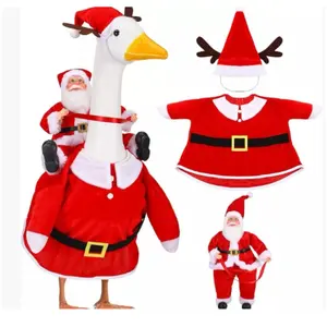 LIVOA 23-Inch Santa Claus Riding Goose Decoration Indoor Outdoor Christmas Decor with Standing Goose Detachable Legs Fluffy Beard Durable Nylon Fabric Easy Assembly for Porch Lawn Door & Holiday Parade Display
