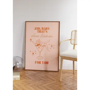 [SALE UP TO 40%] [Unframed] Showgirl Poster: Retro Orange Fashion Print