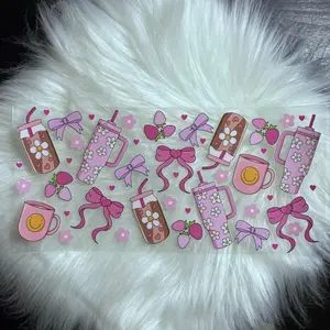 #613 UVDTF Wrap 16oz Cup Wrap Decorative Stickers Waterproof