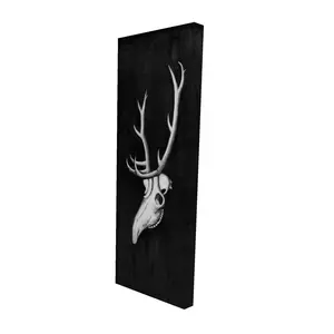 212 MAIN Black & White Artistic Deer Skull Detail Wall Print - 20x60 in. Dark Nature Posters & Prints, Living Room Decoration, Home Decor Accessory
