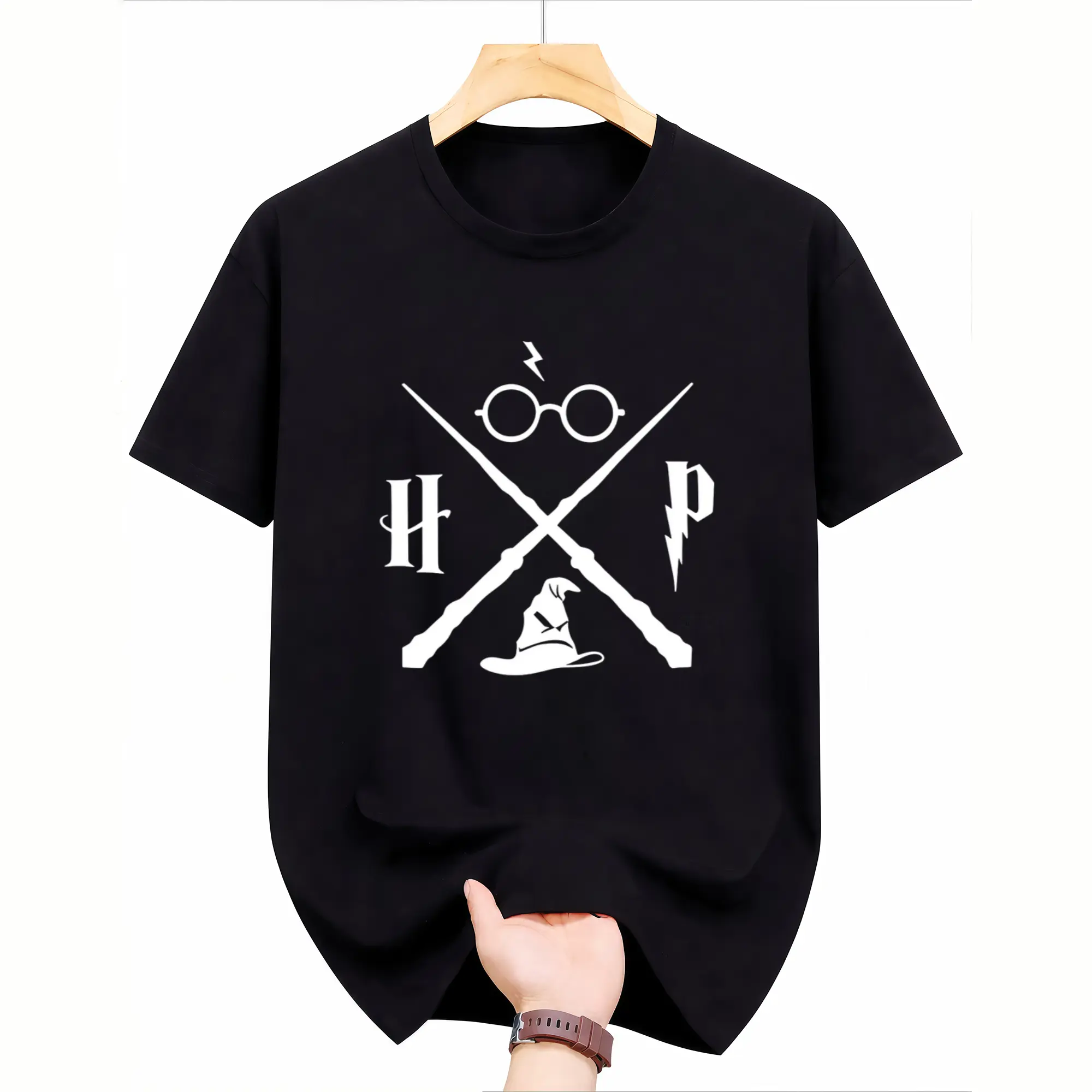 Wizard Hat Shirt Wizard Wand T Shirt HP Shirt Gift Short Sleeve Graphic T Shirts Magic School T-shirt Summer Fashion Tees