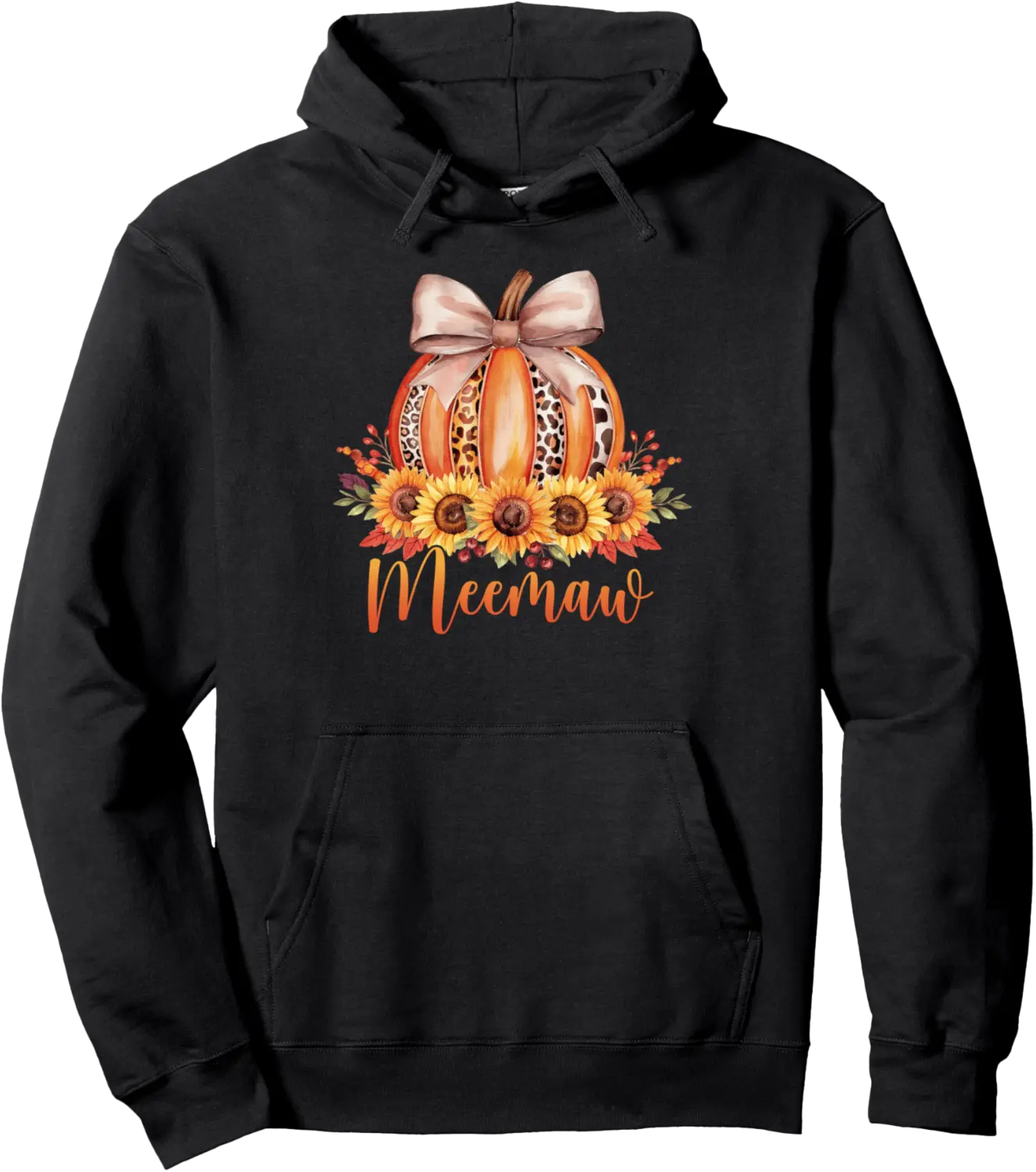 Grandma Leopard Pumpkin Sunflower Fall Shirt for Meemaw Pullover Hoodie - Salvadorata Shop 94B0DJNY451Z