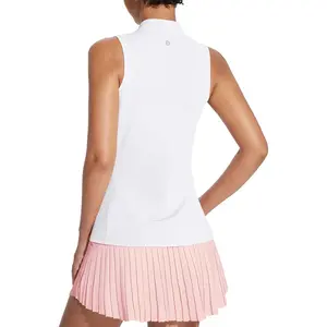 baleaf Women's Golf Shirts Tank Tops Sleeveless Tennis Polo Racerback with Zipper Collar Athletic Tanks Quick Dry[PC:bfg001]