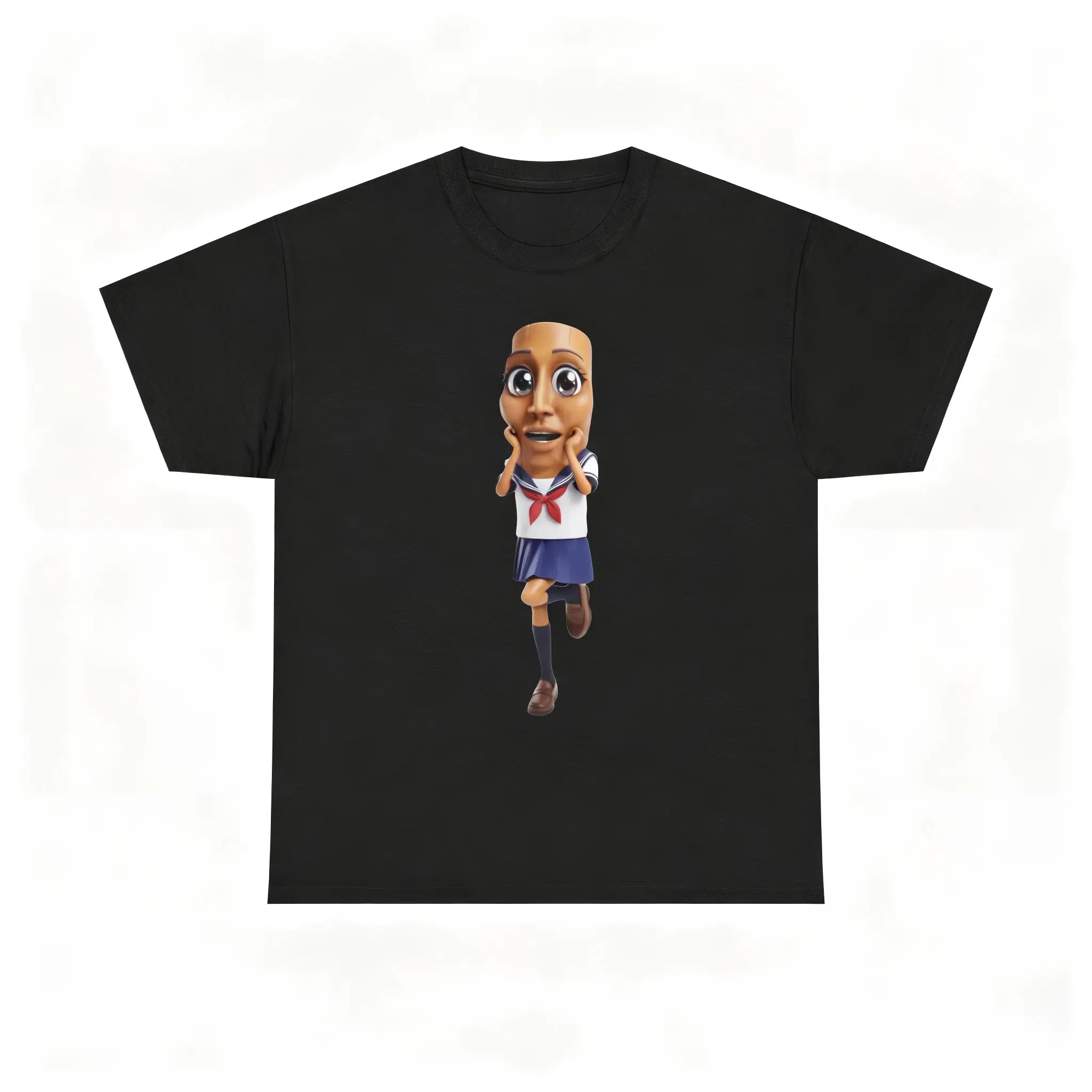 Tung Anime Girl T-Shirt| Tung Tung Tung Sahur Brainrot Meme Unisex Heavy Tee