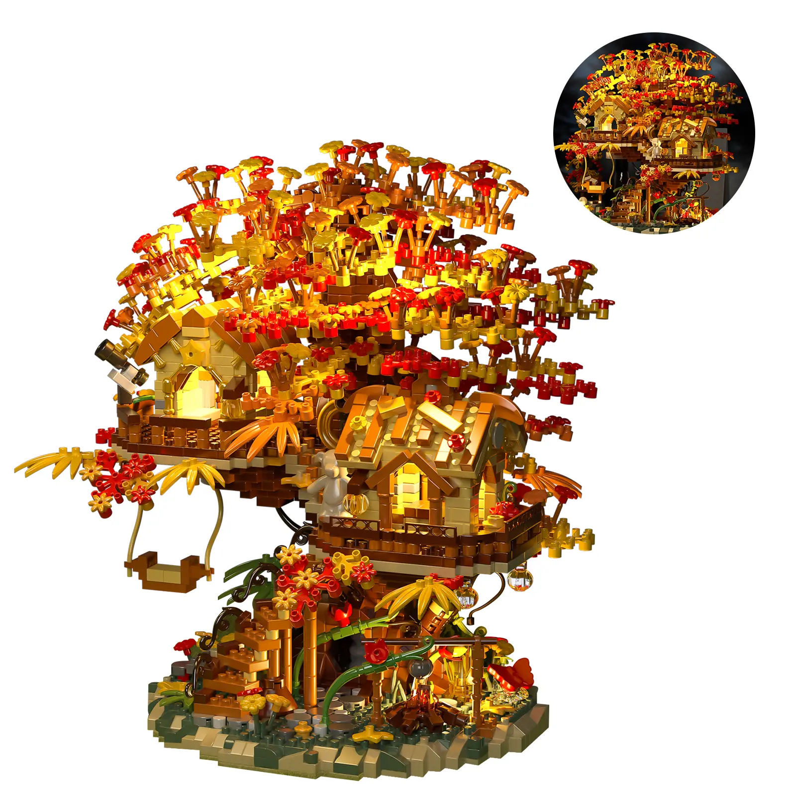 2725PCS Micro Mini Treehouse Brick House Set - Building Blocks with Plants, Flowers, Romantic Architecture Kit, Gift for Adults, Kids summerwins,