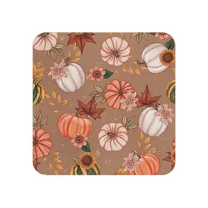 Fall Harvest Coasters - Autumn Decor, Seasonal Drinkware, Thanksgiving Gifts, Rustic Home Decor, Pumpkin Coasters