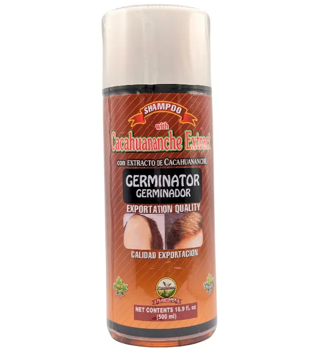 Plantimex Cacahuananche Germinator Shampoo, 16oz (500ml) - Alcohol-Free Moisturizer, Nourishing Liquid Cleanser with Rosemary, Adult Haircare for Hair Growth & Anti-Hair Loss Support