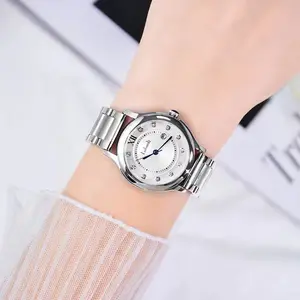 Balloon Series Light Luxury Women's Wristwatch with Burnt Blue Steel Hands and Calendar, Versatile and Elegant for Socialites