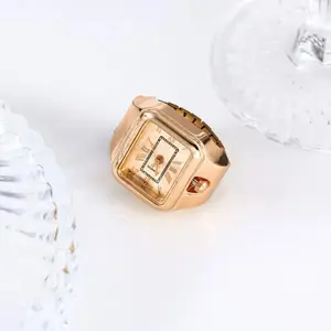 Square Ring Watch - Minimalist Finger Design, Quartz Movement, Couple Watch, Creative Ring Style