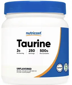 Nutricost Taurine Powder (500 Grams) - 250 Servings Healthcare Amino Dietary Edible Vitamin Supplement Optimum Fitness Fitness
