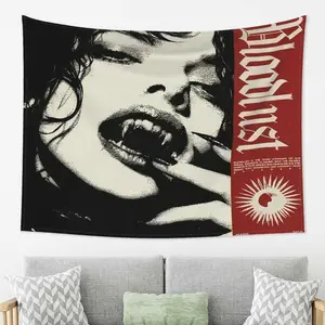 A gothic vampire print tapestry with a modern design that is suitable for a living room, bedroom, college dorm room. Home Decor wall decor flags Eye 30*40