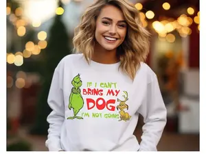 If I Can't Bring My Dog I'm Not Going Grinchy Sweatshirt, Grinchy Xmas Sweater, Grinchy Lovers Gift,Grinchy Vibes Pullover,Vintage Holiday Gift.