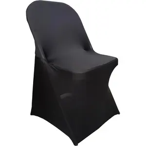 2pcs Spandex Folding Chair Cover Covers Stretch Chair Protectors for Wedding Events (2, Black)