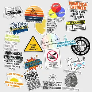 Sticker Pack 20 Biomedical Engineering Vinyl Sticker, Medical Tech Science Waterproof Decal