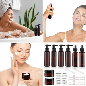 Set of 8PCS Bottles for Your Needs, multiple sizes, for Refilling with Shampoo, Hand Sanitizer, Soap, Lotion, Body Wash, Or Conditioner, Making Them Ideal for Use in The Bathroom, Kitchen, Or While Traveling