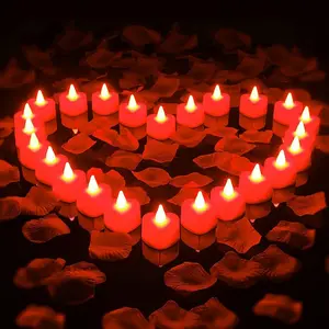 24 candles + 300 petals, LED heart-shaped flameless candles, perfect for Valentine's Day, Mother's Day, and other festive celebrations. Suitable for family gatherings, Valentine's Day dinners, weddings, birthdays, and bedroom decorations.