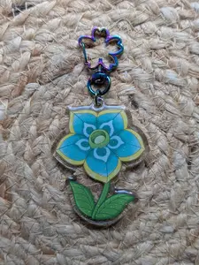 Fantasy Life i Celestia's Gift Acrylic Keychain | Glitter Epoxy Front | 2.5" x 2.5"