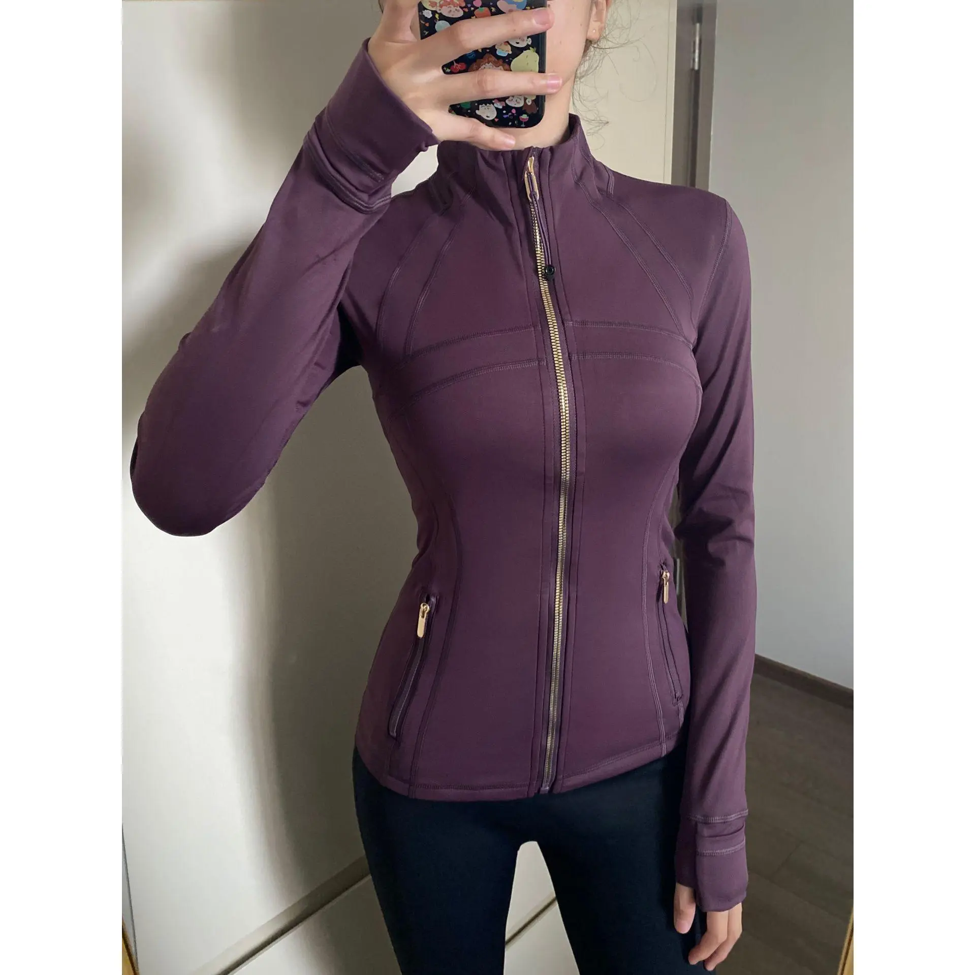Purple gold zipper