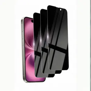 3 privacy tempered glass protective screen protectors, compatible with iPhone 16 Pro Max, 16 Pro and 16, full coverage, 9H hardness, touch-sensitive, scratch-resistant, easy to install, residue-free, smooth surface