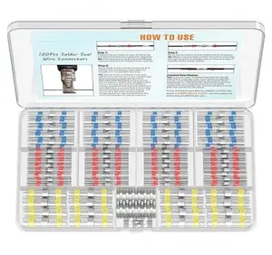120PCS Solder Sleeve Seal Heat Shrink Butt Wire Connectors Terminals Waterproof