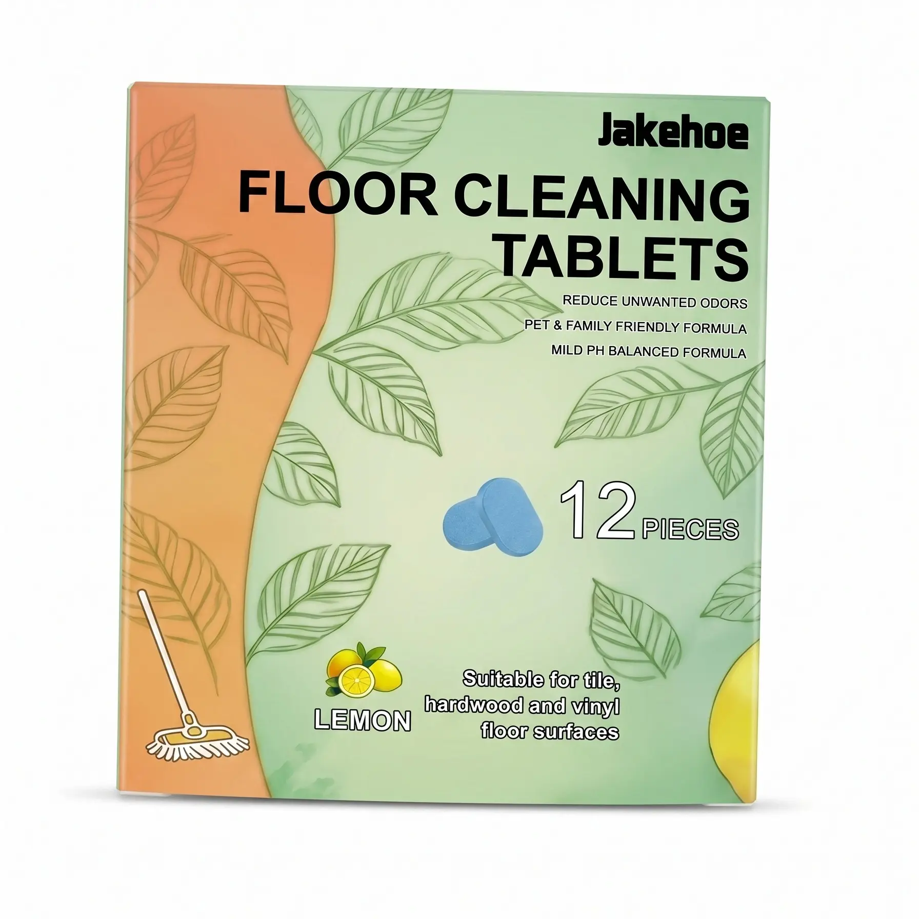 12/24PCS-Pack Floor Cleaning Tablets available in lemon or mint scent eco-safe materials remove grime and odors effectively dries quickly with no residue for all household floor cleaning