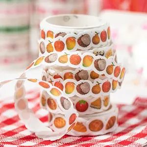 Fruit & Food Pattern Washi Tape, 5 Rolls Decorative Tape, DIY Decorative Sticker for Scrapbooking, Journaling, Gift Wrapping