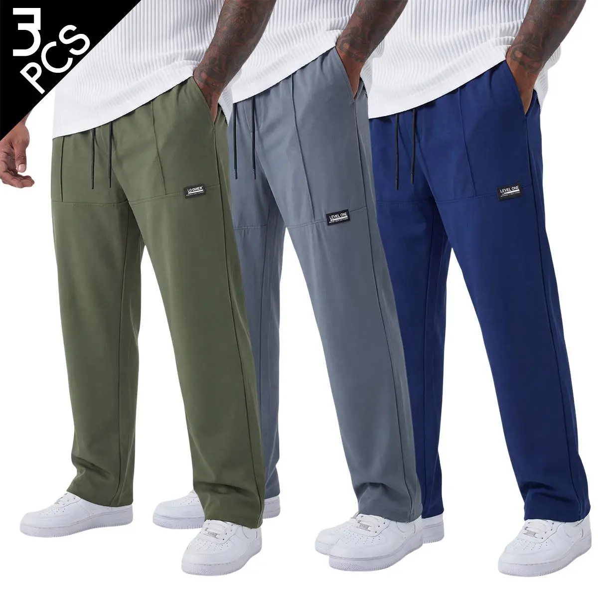 Blue + Dark Gray + Army Green