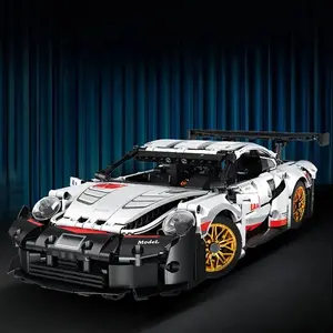 A set of 1239 classic white sports car building models, a high-quality adult-oriented sports car building kit, suitable as a birthday gift or a Valentine's Day gift for a girlfriend/wife, a high-tech vehicle model, Moc Blocks Set