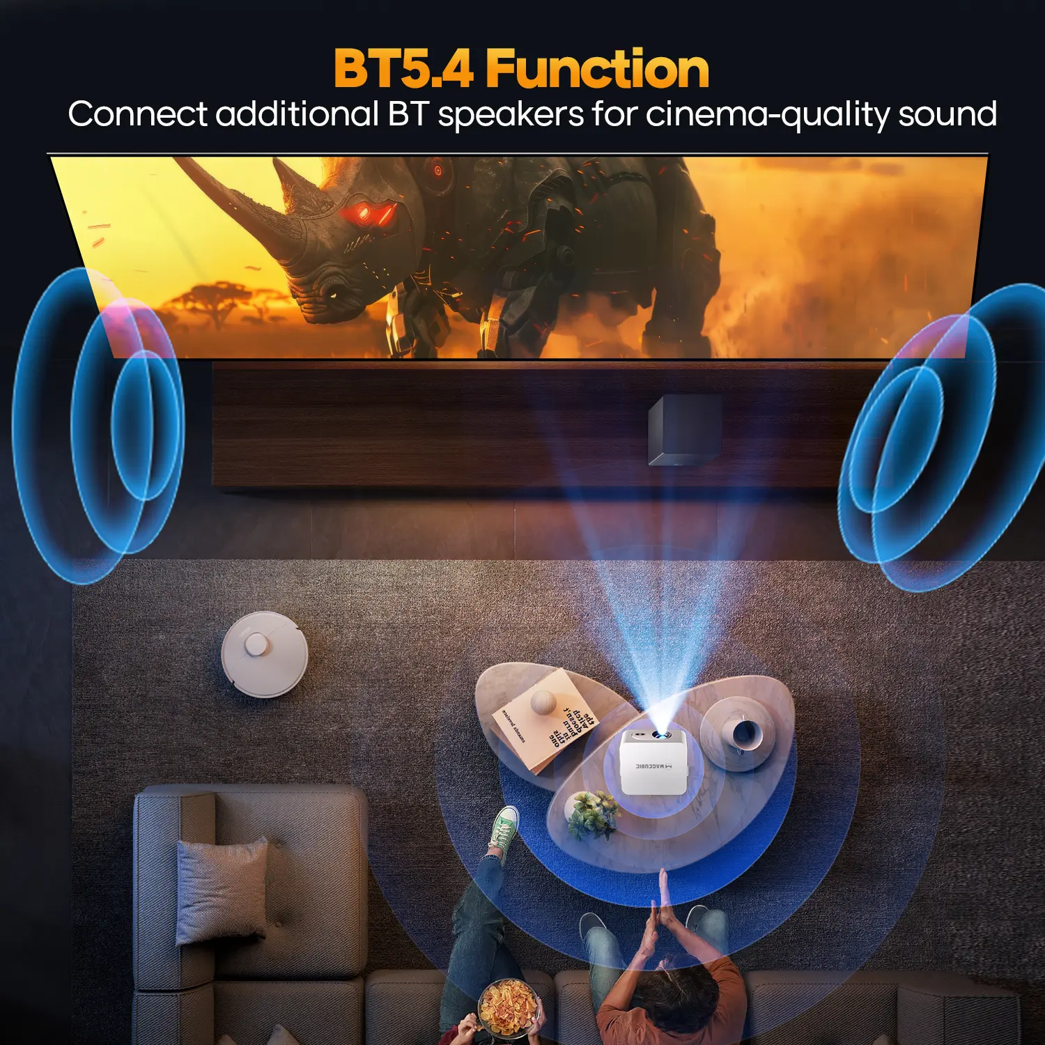 HY300MAX Auto Focus Projector 8K Decode HD 400ANSI Android 14