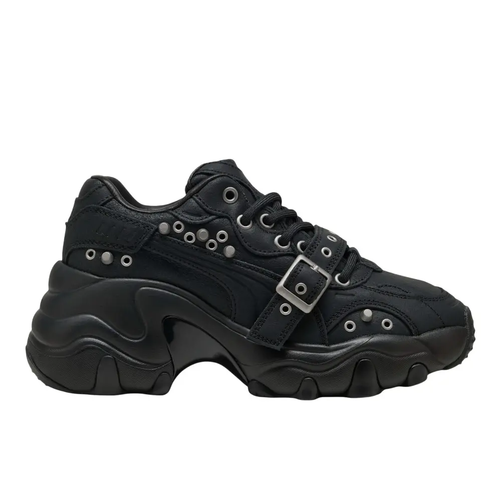 PUMA Womens Pulsar Black Claw Lace Up Sneakers Shoes Casual - Black