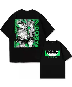 My Hero Academia Midoriya Izuku Printed Men's and Women's Loose Summer Cartoon Anime Adult T-shirt